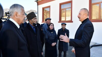 İlham Aliyev, Guba’nın Gonagkend yerleşiminde yeni inşa edilen Kültür Evi’nde oluşturulan koşullarla tanıştı