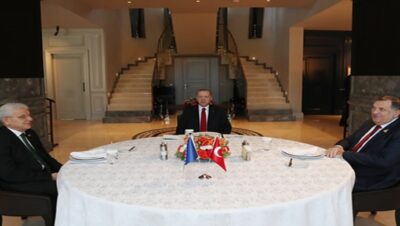 Cumhurbaşkanı Erdoğan, Bosna-Hersek Başkanlık Konseyi Üyeleri Caferoviç ve Dodik ile görüştü