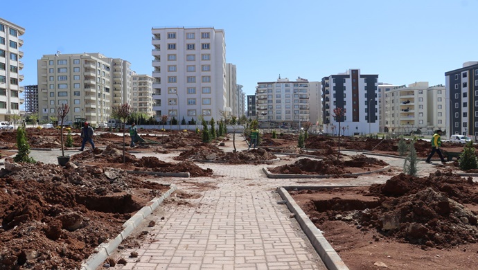 KARAKÖPRÜ’DE YENİ PARKLAR AĞAÇLARLA YEŞİLLENİYOR