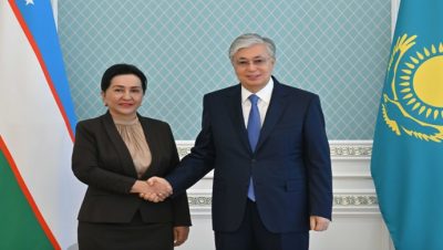 Kazakistan Cumhurbaşkanı Özbekistan Cumhuriyeti Âli Meclisi Senato Başkanı Tanzila Narbayeva’yı kabul etti