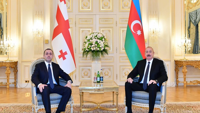 İlham Aliyev, Gürcistan Başbakanı Irakli Garibaşvili ile görüştü