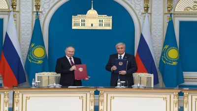 Kassym-Jomart Tokayev ve Vladimir Putin medya temsilcilerine brifing verdi