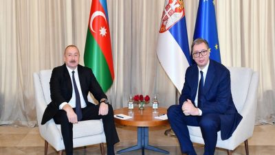 İlham Aliyev, Sırbistan Cumhurbaşkanı Aleksandar Vučić ile birebir ve kapsamlı görüşmelerde bulundu