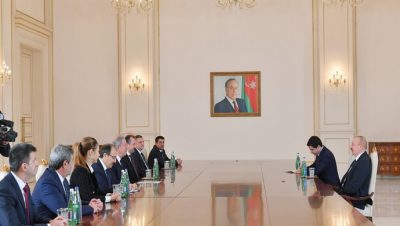 İlham Aliyev, TBMM Milli Savunma Komisyonu Başkanı başkanlığındaki heyeti kabul etti