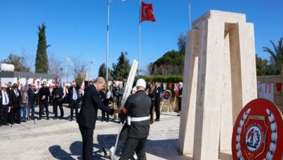 Cumhurbaşkanı Ersin Tatar, Baf Direnişi’nin 60’ncı yıl dönümü ve bu direnişte şehit düşenler için Güzelyurt’ta Baf Şehitleri Anıtı önünde düzenlenen törene katıldı